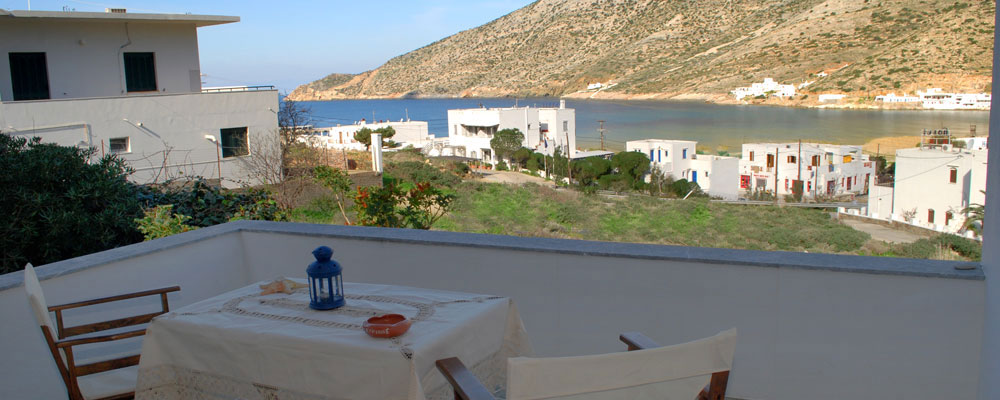 Sea view from Kirikos rooms in Kamares of Sifnos